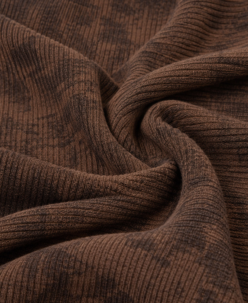 Brown Abstract Print Polo T-Shirt