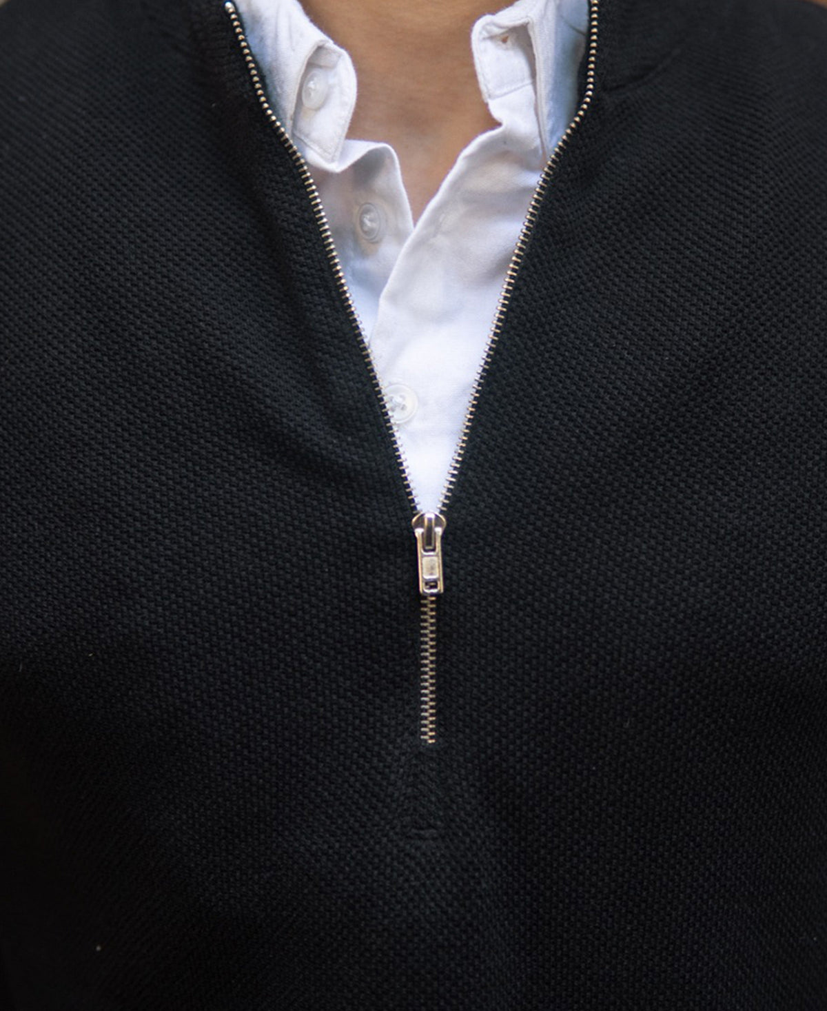 Black Double Collared Polo T-Shirt