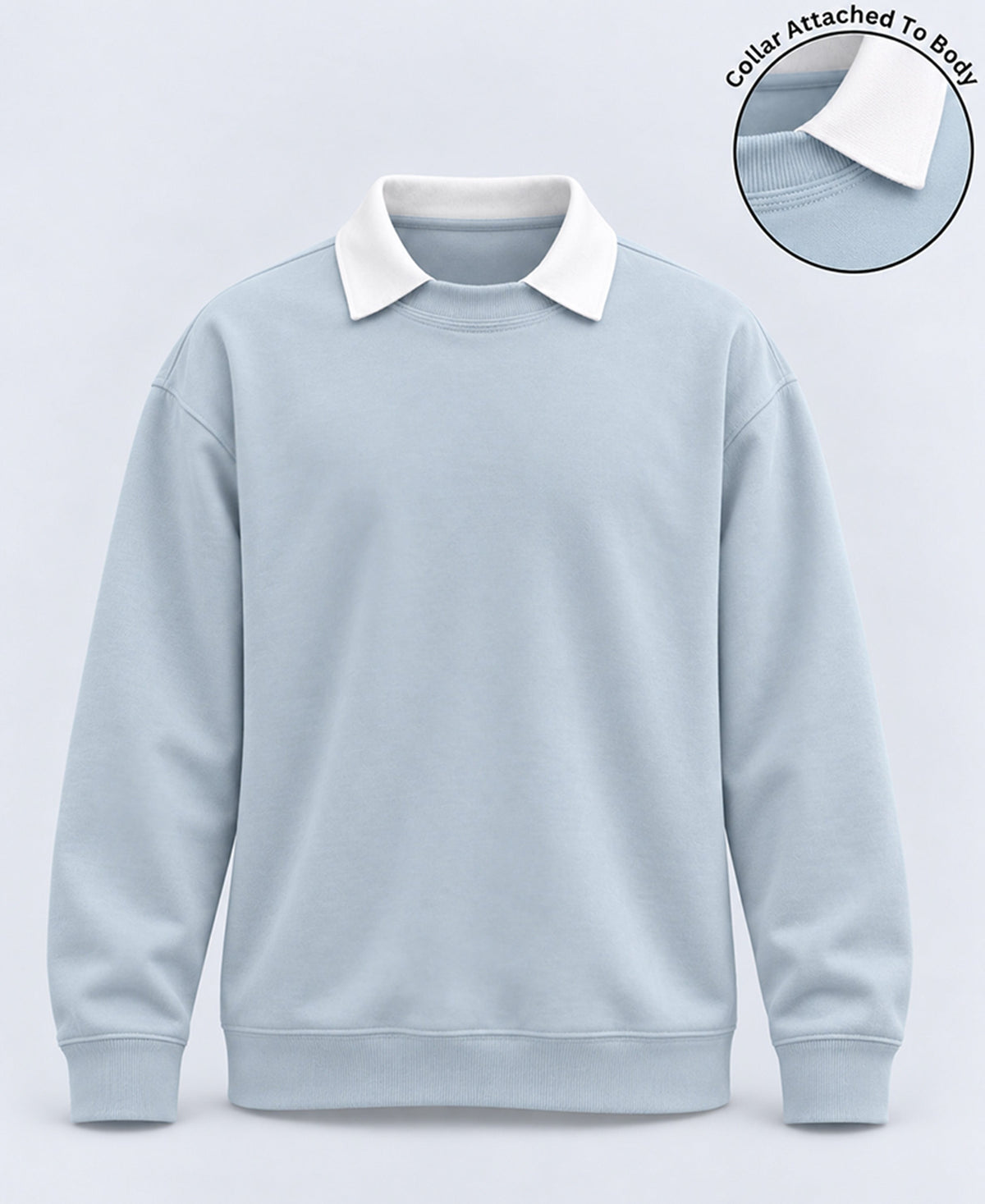 Grey Sky Contrast Collar T-Shirt