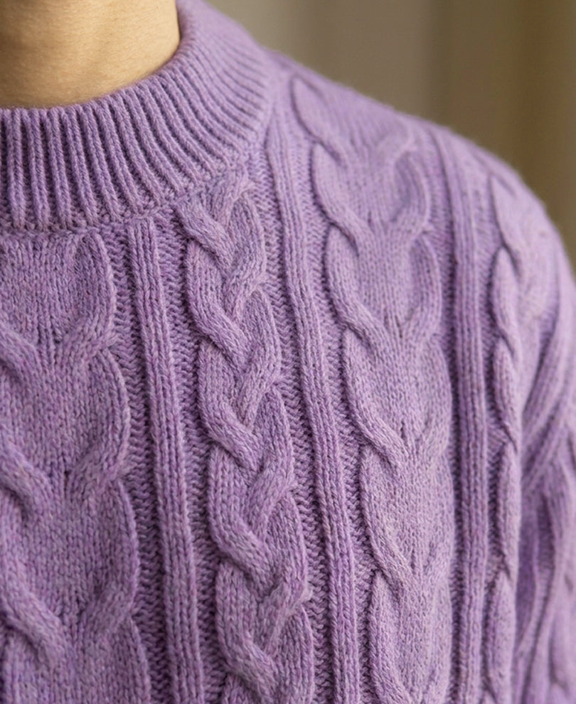 Lavender Cable Knit Sweater