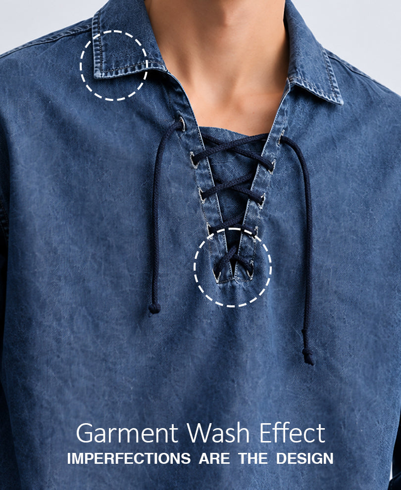 Mid Blue Denim Kurta Shirt