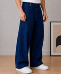 Indigo Pleated Denim Gurkha Pants