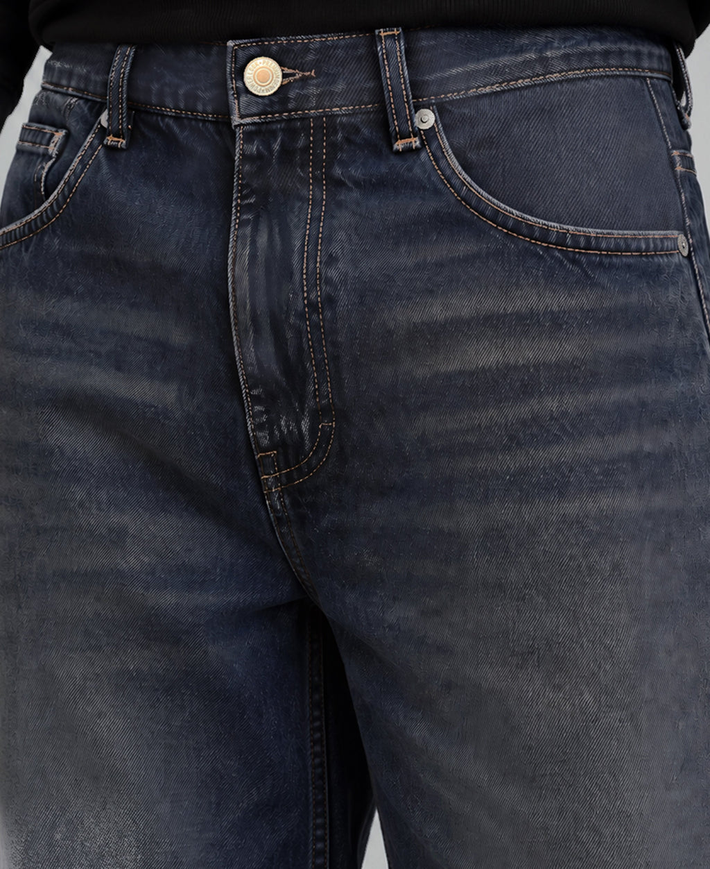 Mid Blue Washed Baggy Fit Jeans