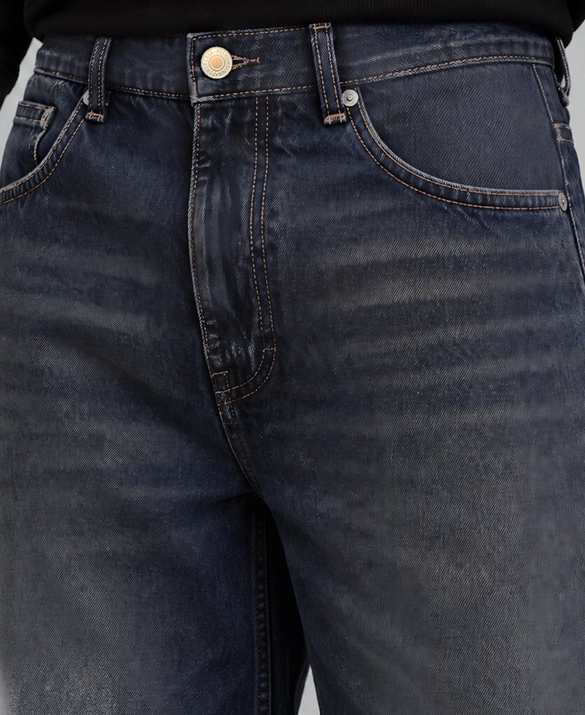 Mid Blue Washed Baggy Fit Jeans