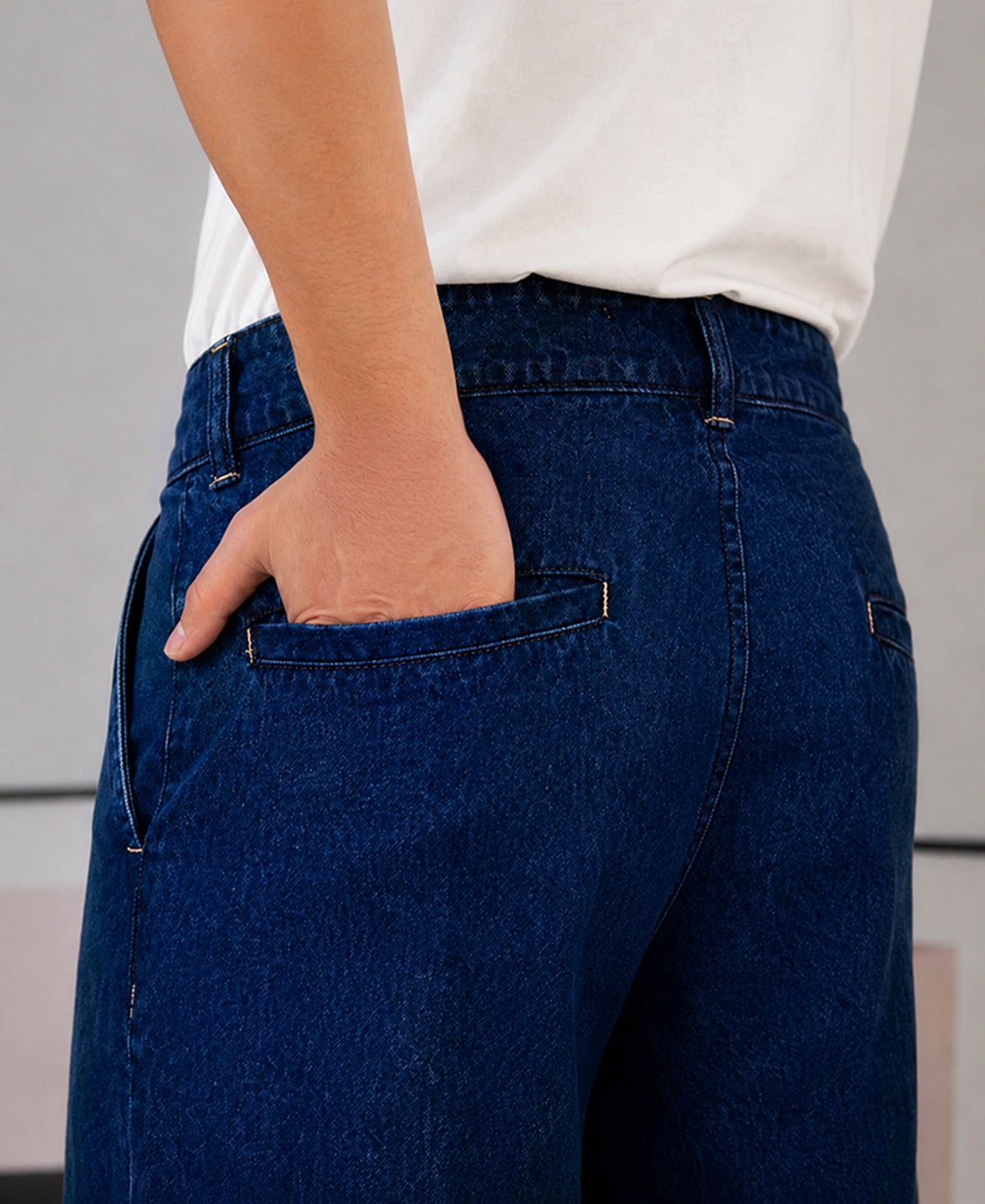 Indigo Pleated Denim Gurkha Pants