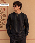 Black Striped Kurta Shirt